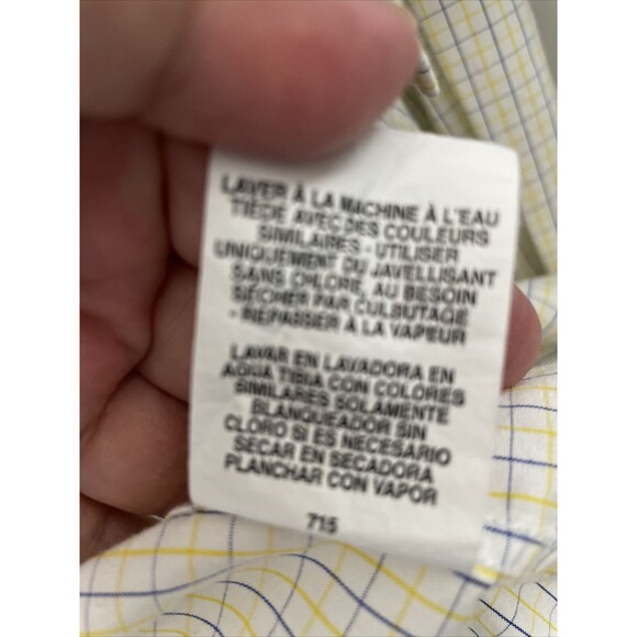 Tommy Hilfiger Shirt Size XXL 2XL Mens Blue Yellow Boxed Long Sleeve Button Up - Picture 12 of 12